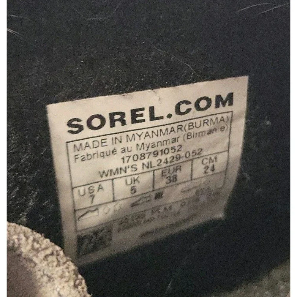 Sorel Winter Rain Suede Waterproof Boots Women 7 Gray
